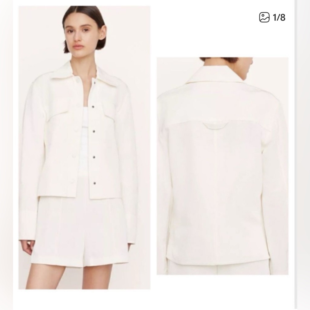Nwt Vince Textured Shirt Jacket Women's Bone Size Large